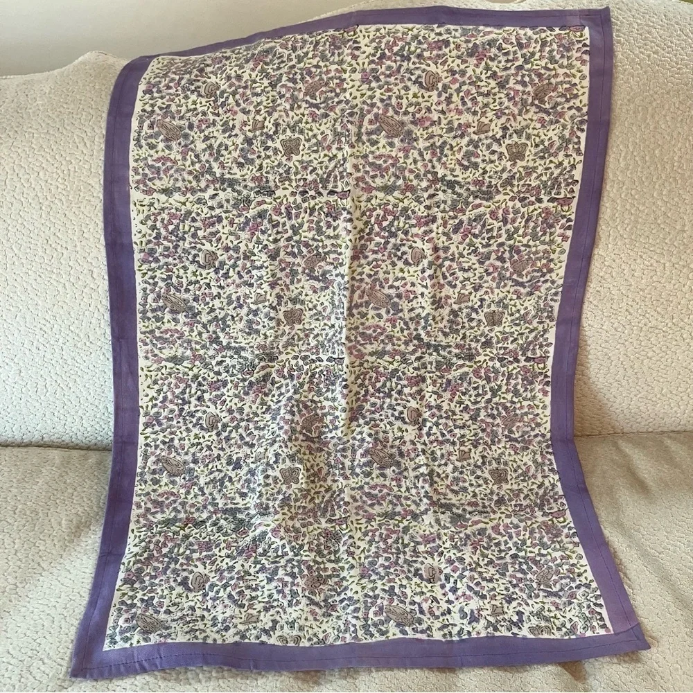 Couleur Nature Placemats Napkins  (5) Purple Flowers Butterfly Cottagecore